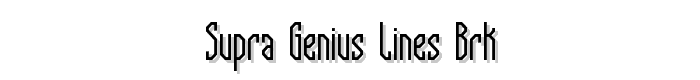 Supra Genius Lines BRK font